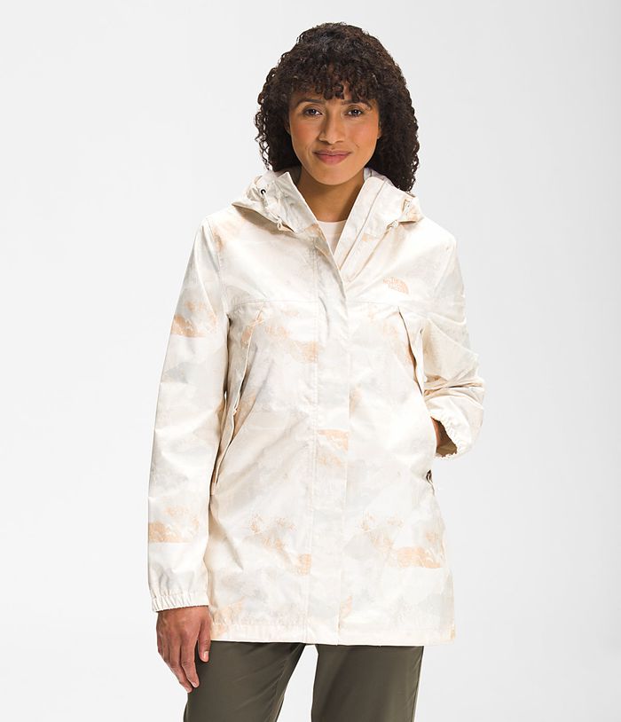 The North Face Womens Rain Jacket Printed Antora Parka 329FIUNXY - Apricot
